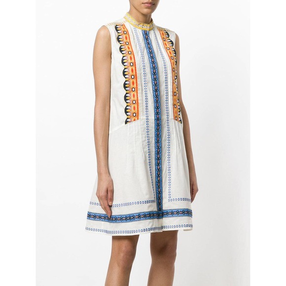 Tory Burch Dresses & Skirts - NWT Tory Burch Adriana Embroidered Mini Sleeveless Shirt Dress 8